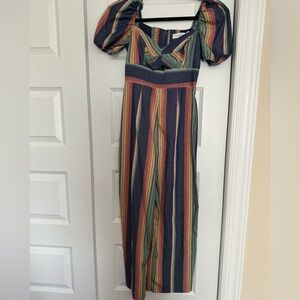 Stripe Short Sleeve Jumpsuit